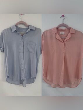 Bundle 2 LOFT & Lou & Grey Shirts - Size XS - Blue & Pink Pastel